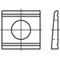 DIN434 Plaquette oblique carrée pour profilés en U (8%) Acier zingué électrolytique